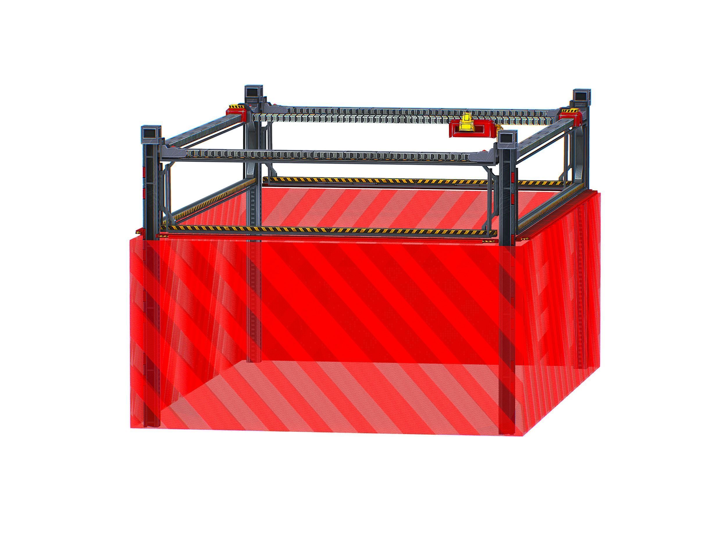 isometrical scaffolding 2x3 section Low-poly 3D model_11