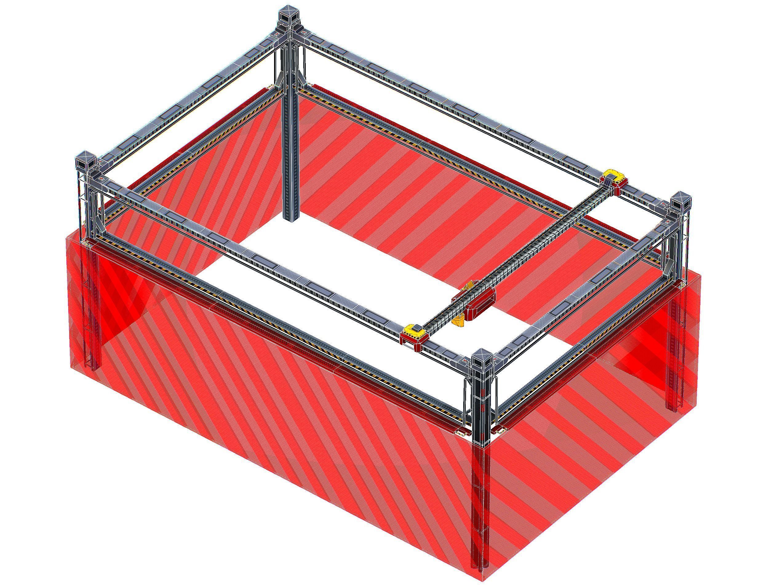 isometrical scaffolding 2x3 section Low-poly 3D model_17