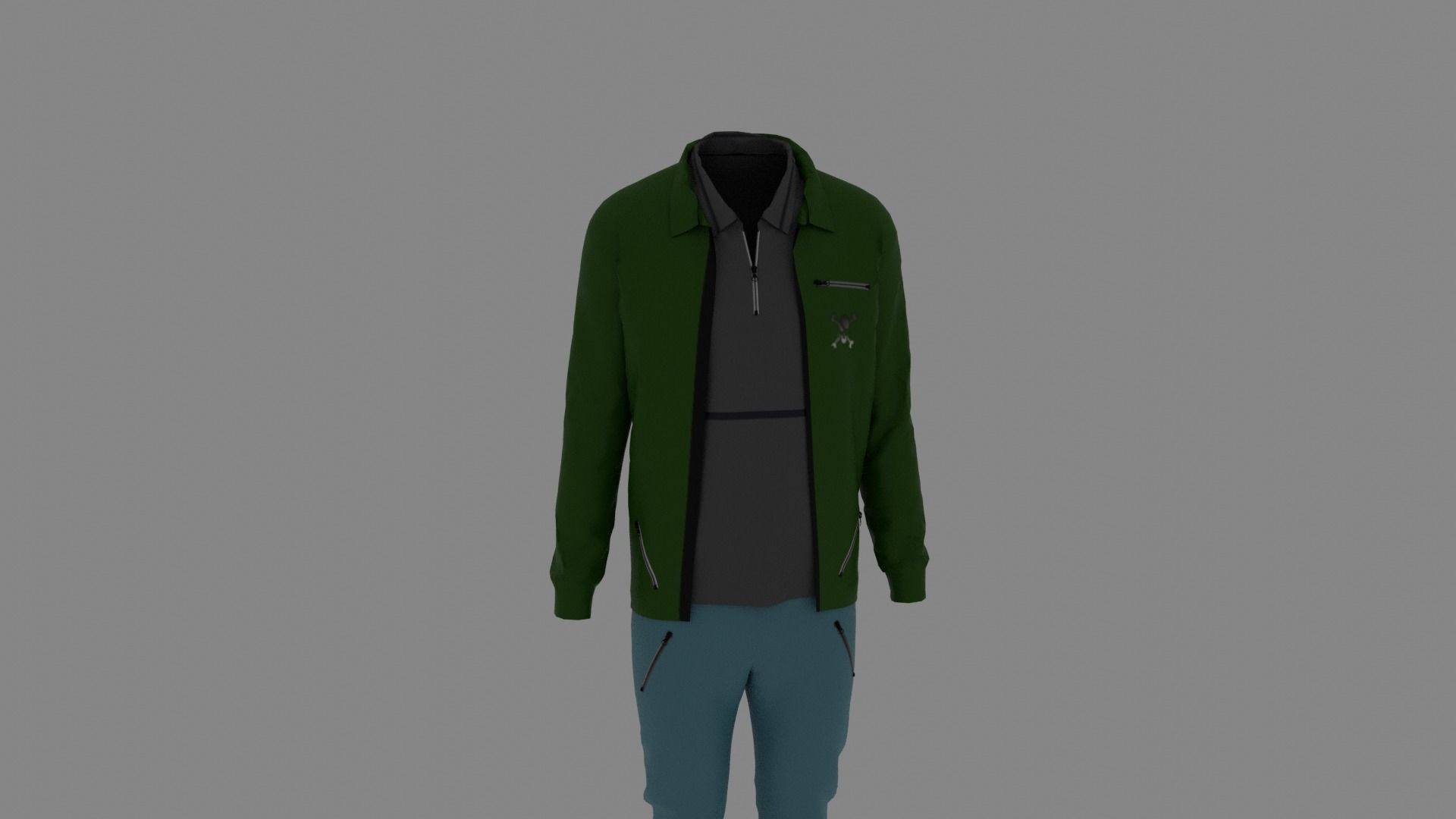 Man Clothes Low-poly 3D model_6