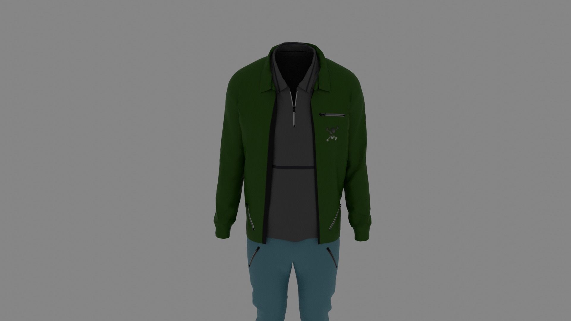 Man Clothes Low-poly 3D model_3
