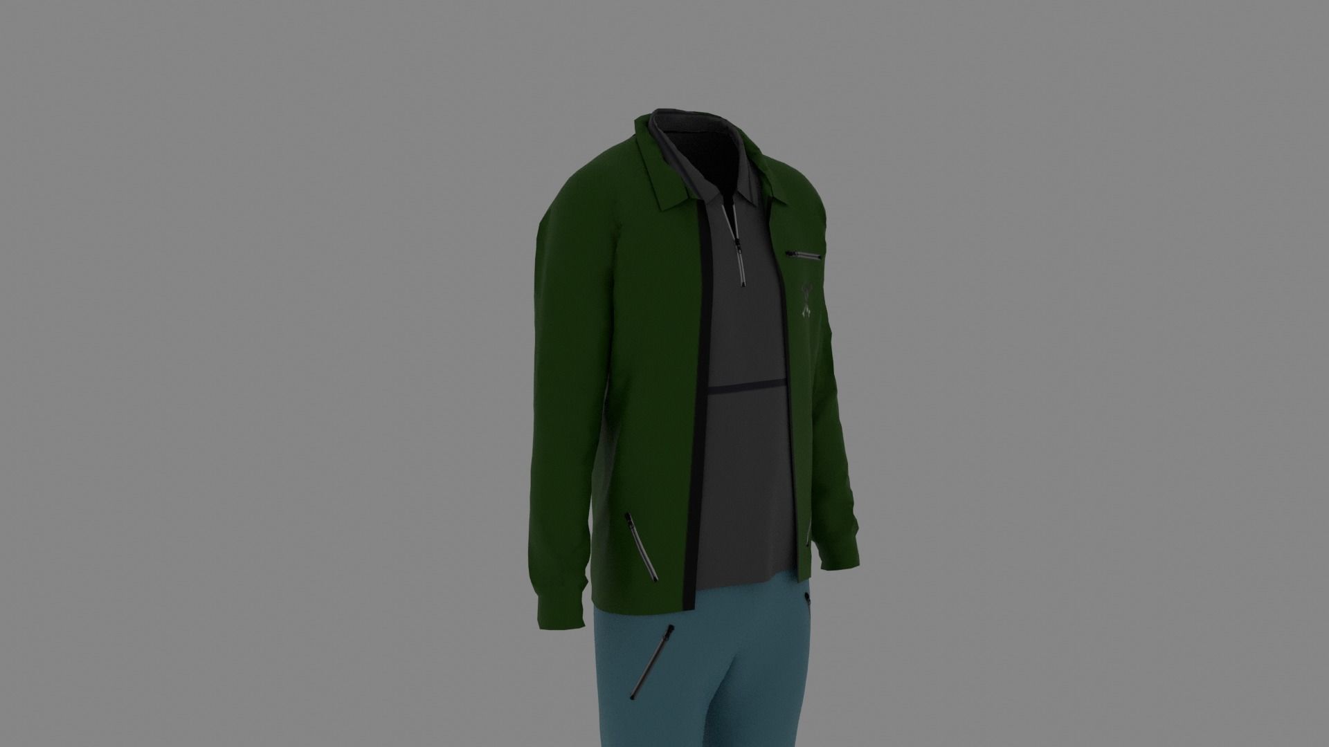 Man Clothes Low-poly 3D model_2
