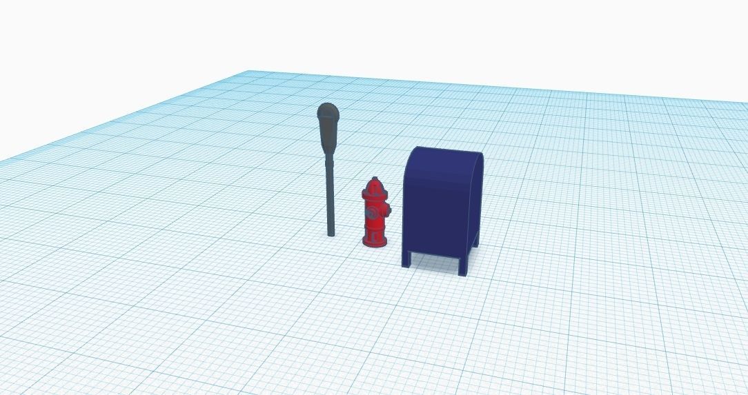 Street decoration pack Scale H0 1-87 3D print model_3