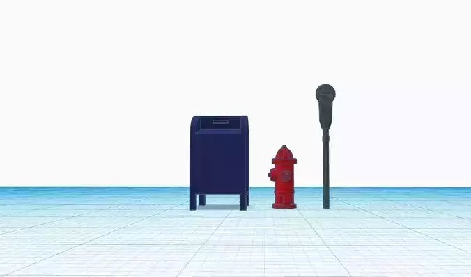 Street decoration pack Scale H0 1-87 3D print model