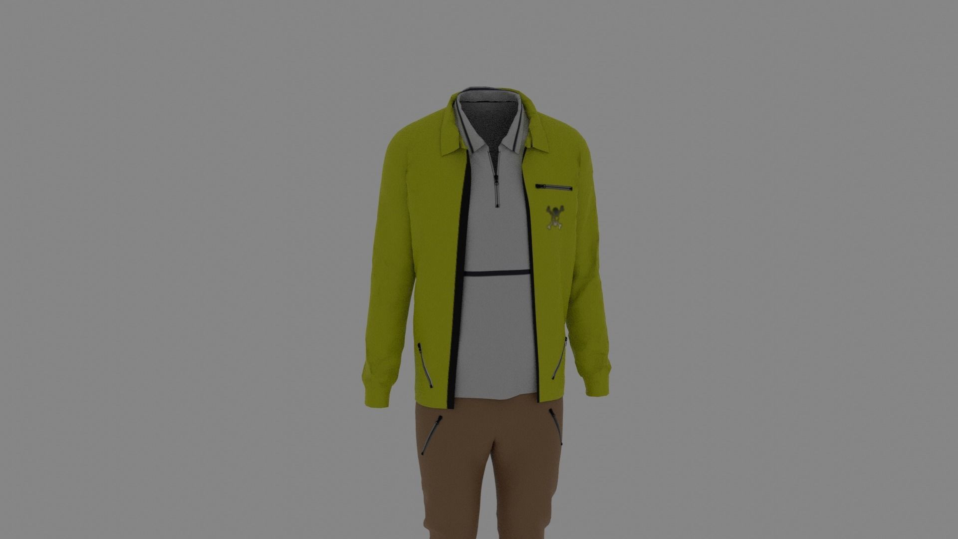Man Clothes Low-poly 3D model_6