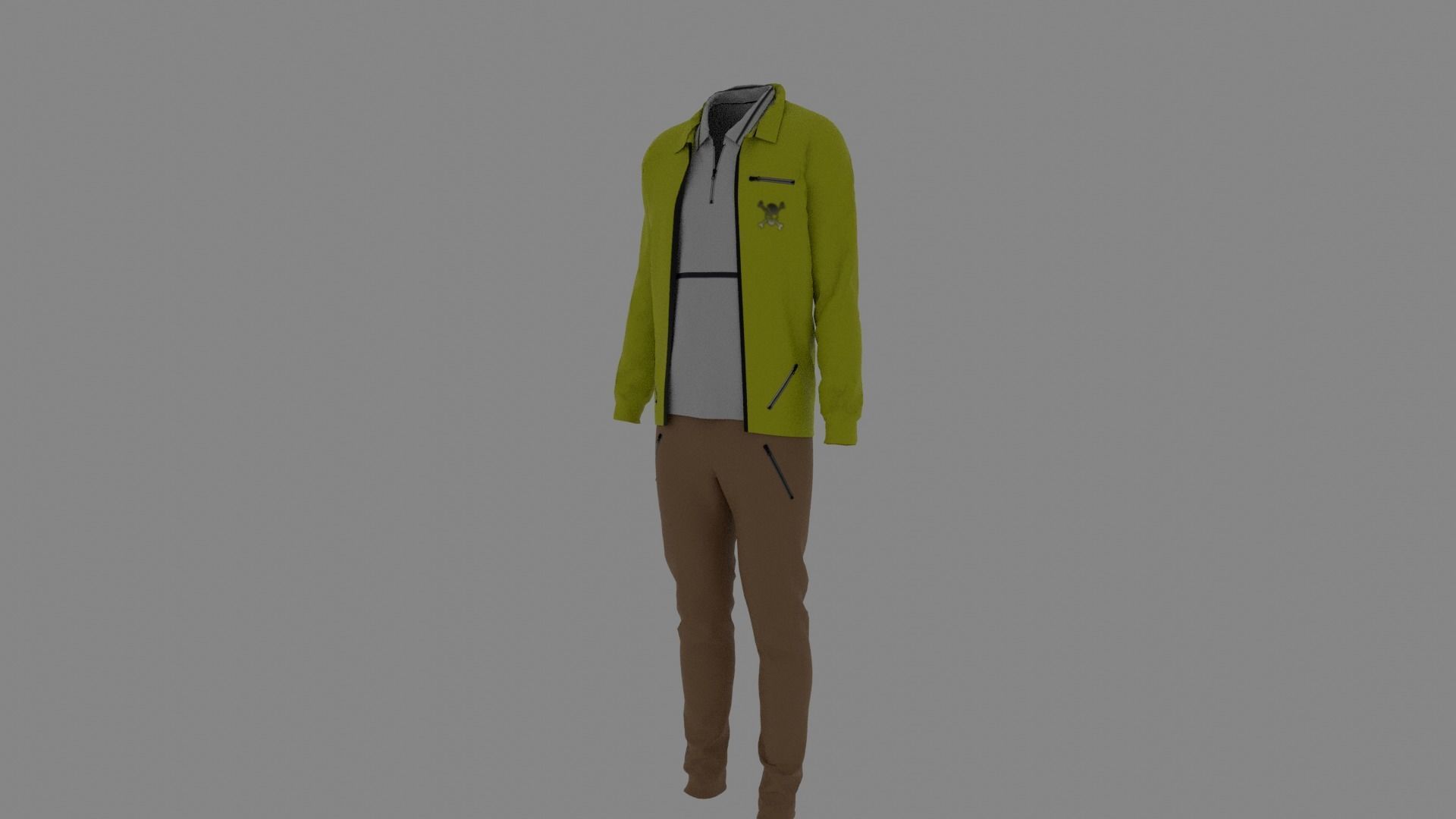 Man Clothes Low-poly 3D model_1