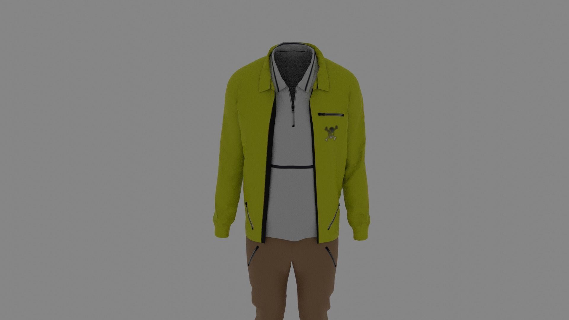 Man Clothes Low-poly 3D model_3