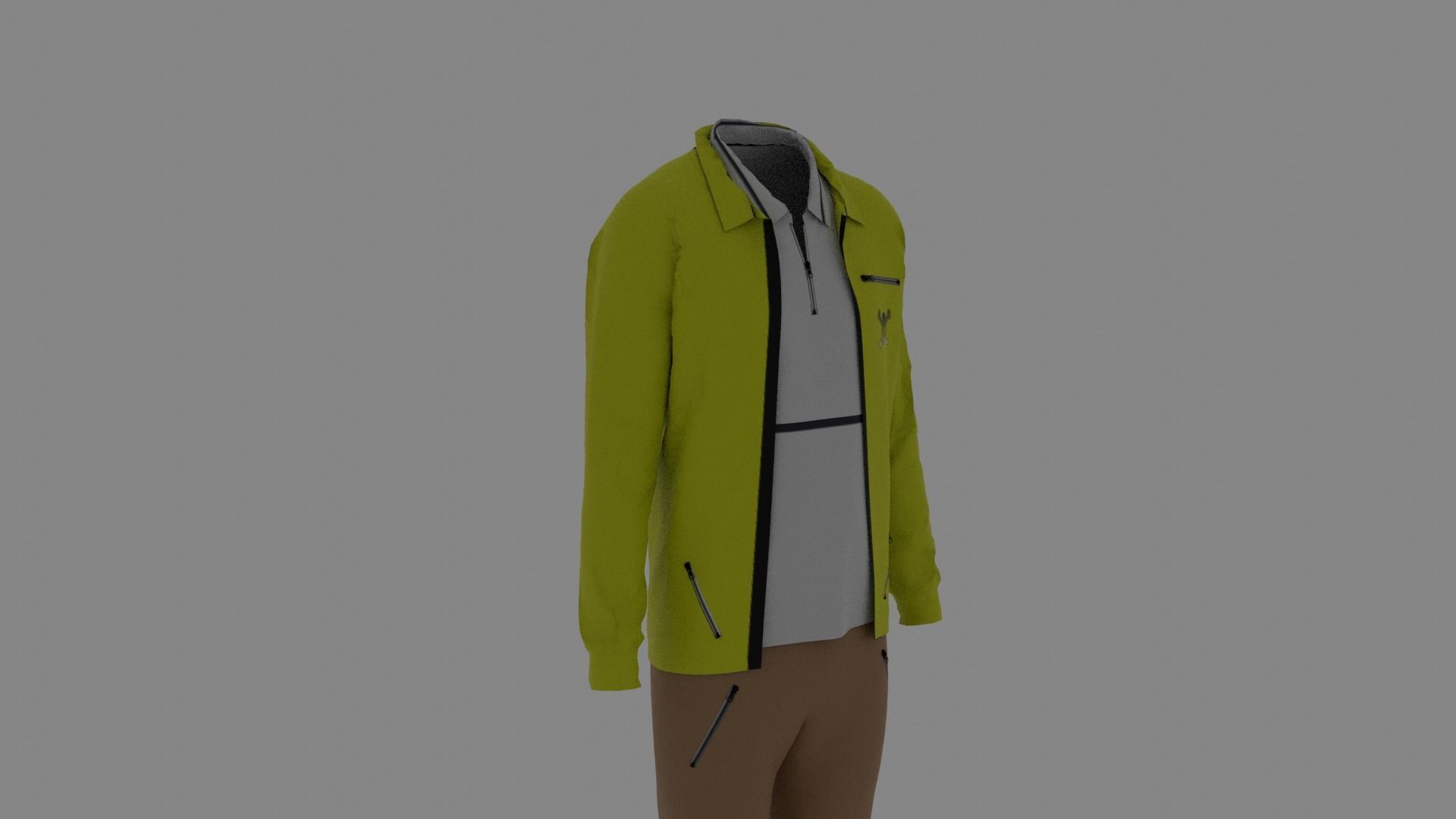 Man Clothes Low-poly 3D model_2