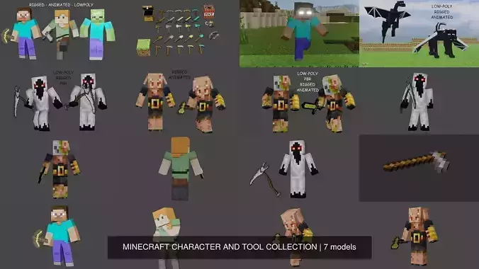 MINECRAFT CHARACTER AND TOOL COLLECTION 
