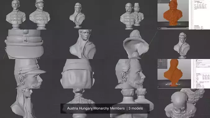 Austria Hungary Monarchy Members  3D Model Collection