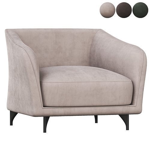 Trento Club Chair Low-poly 3D model
