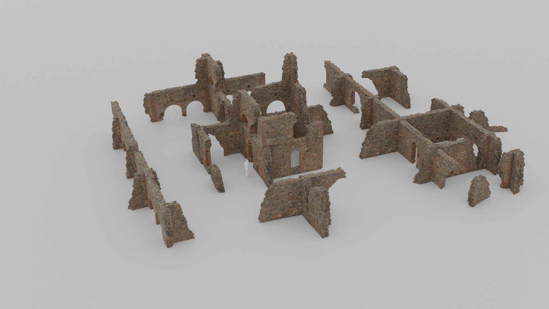 Brick Stone Ruins Set Pbr Scan Low-poly 3D model_11