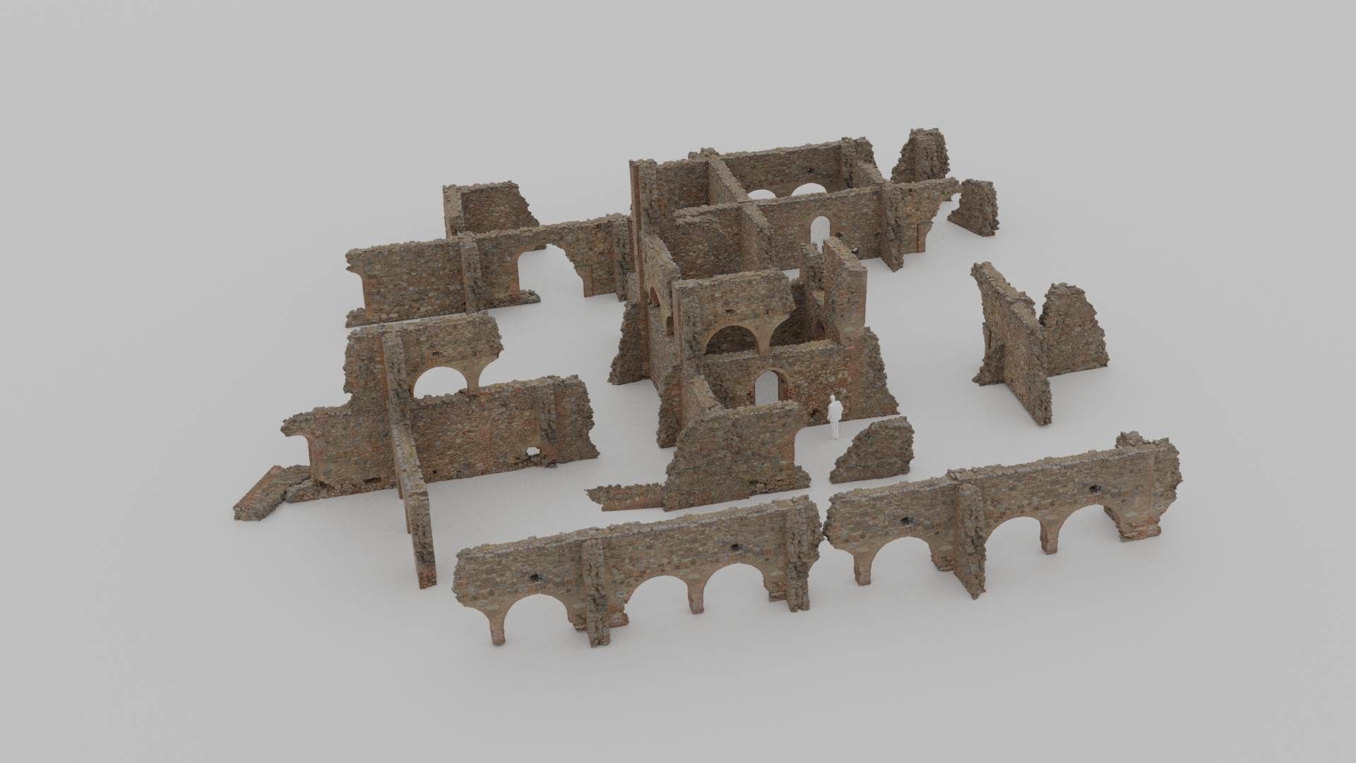 Brick Stone Ruins Set Pbr Scan Low-poly 3D model_14