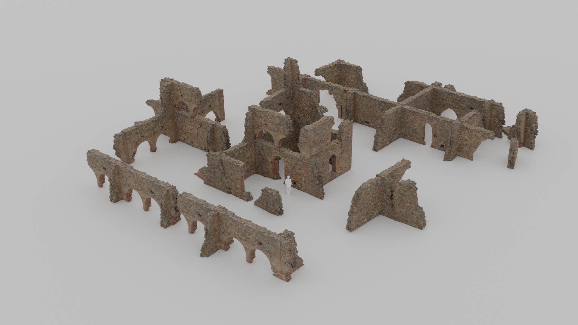 Brick Stone Ruins Set Pbr Scan Low-poly 3D model_12