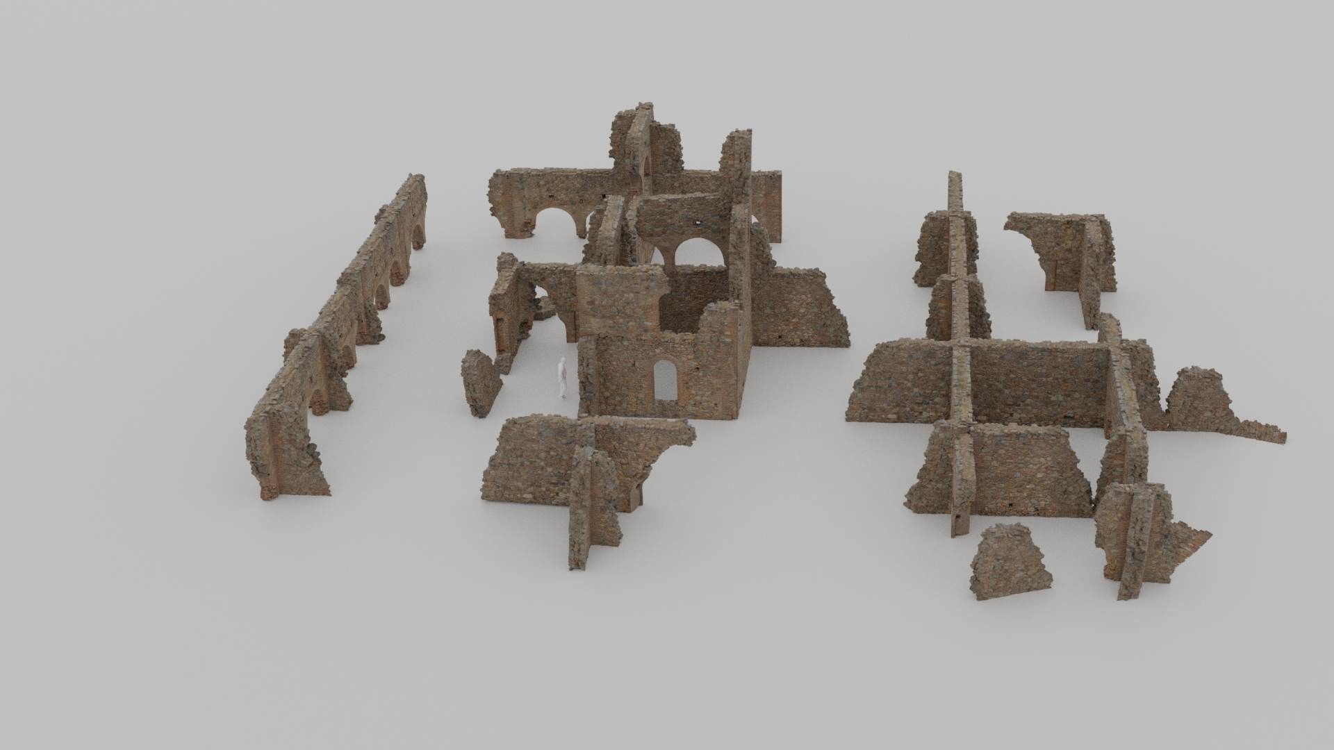 Brick Stone Ruins Set Pbr Scan Low-poly 3D model_10