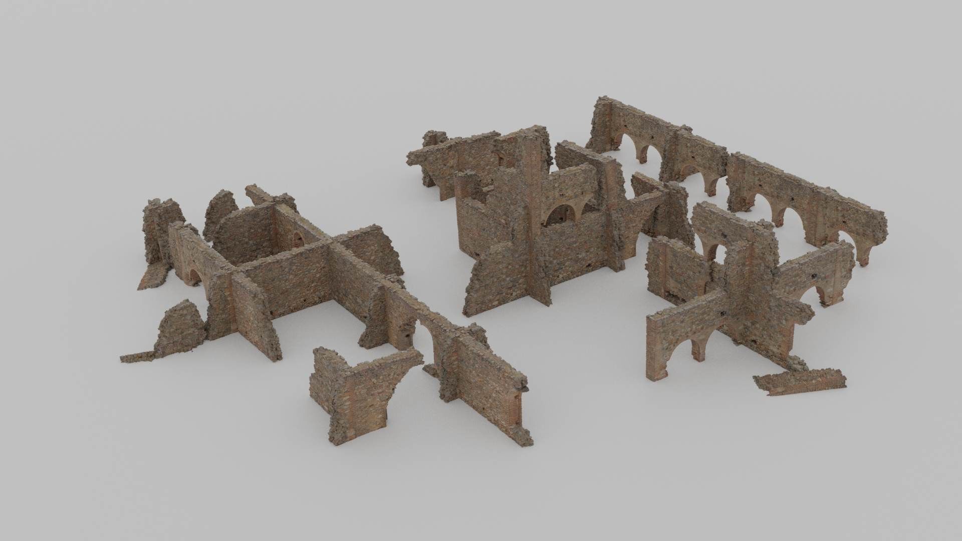 Brick Stone Ruins Set Pbr Scan Low-poly 3D model_18