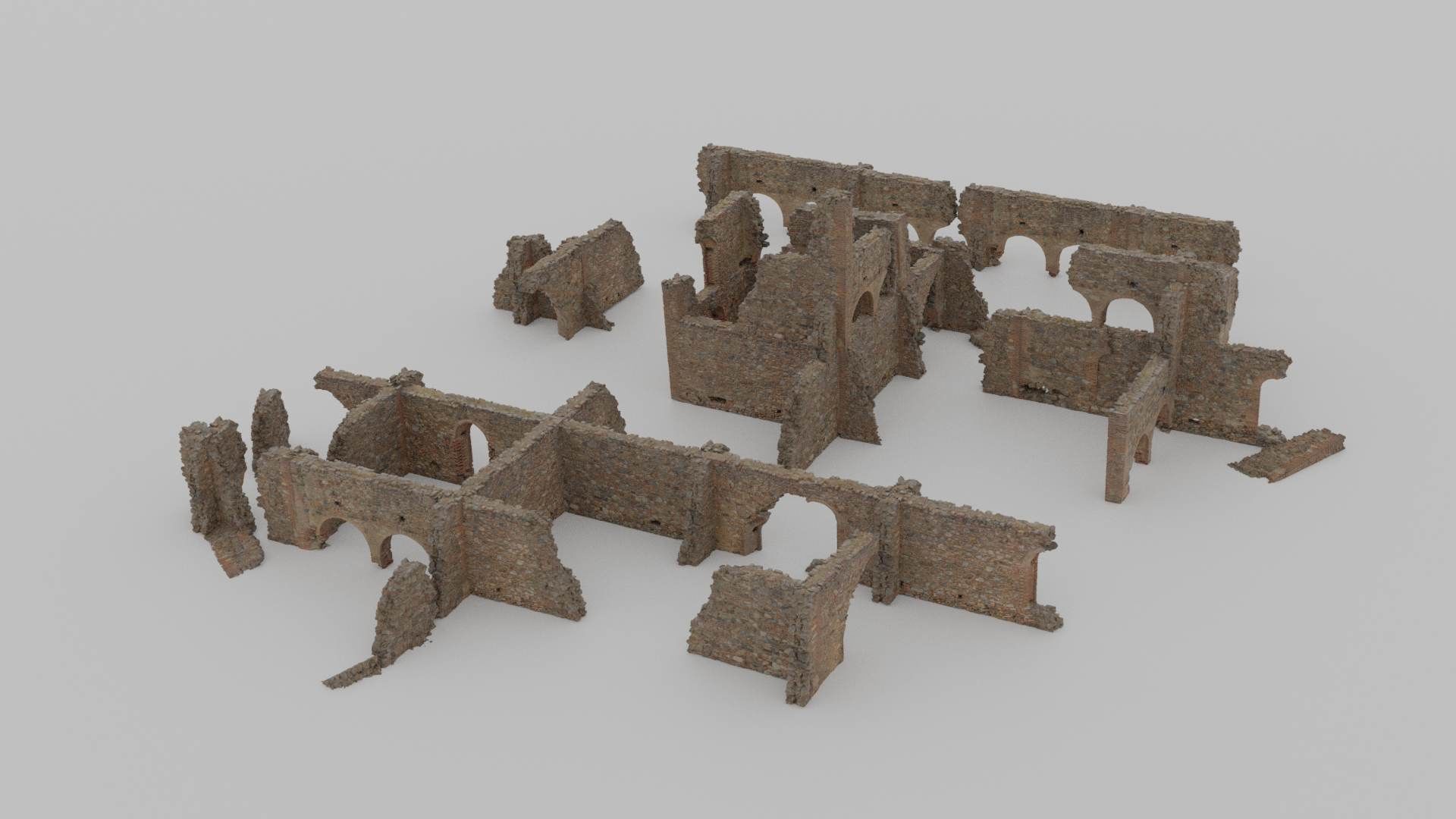 Brick Stone Ruins Set Pbr Scan Low-poly 3D model_19