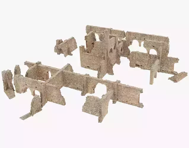 Brick Stone Ruins Set Pbr Scan Low-poly 3D model