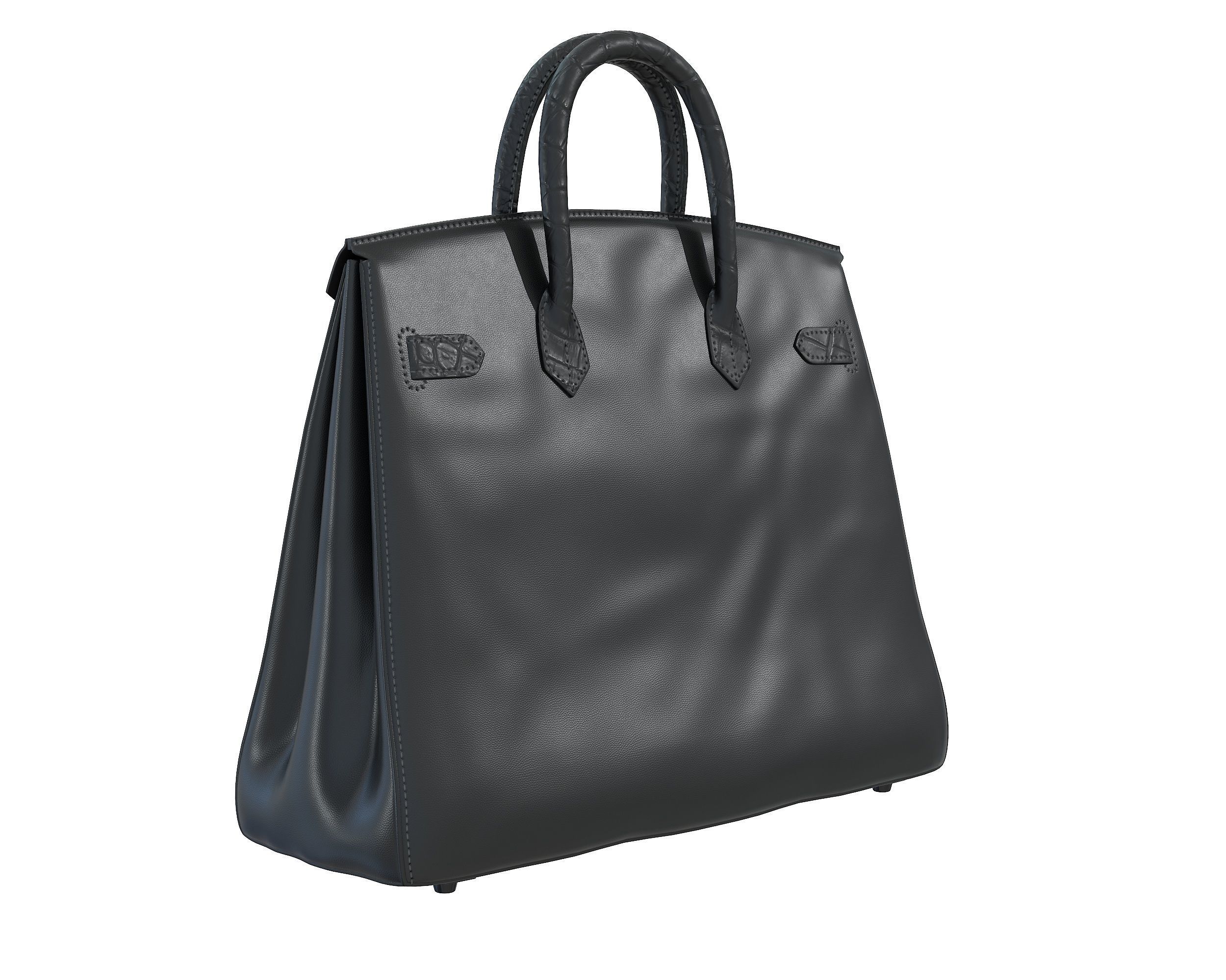 Hermes Birkin Faubourg Bag Black Low-poly 3D model_4