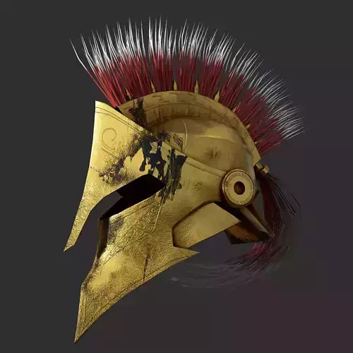 Spartan Helmet Game Ready Low-poly 3D model