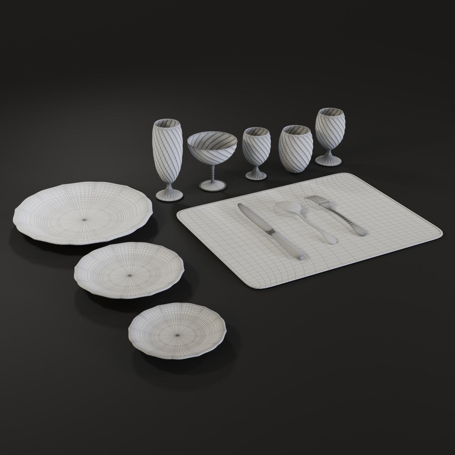 Dior Transparent Baroque Serving 3D model_4