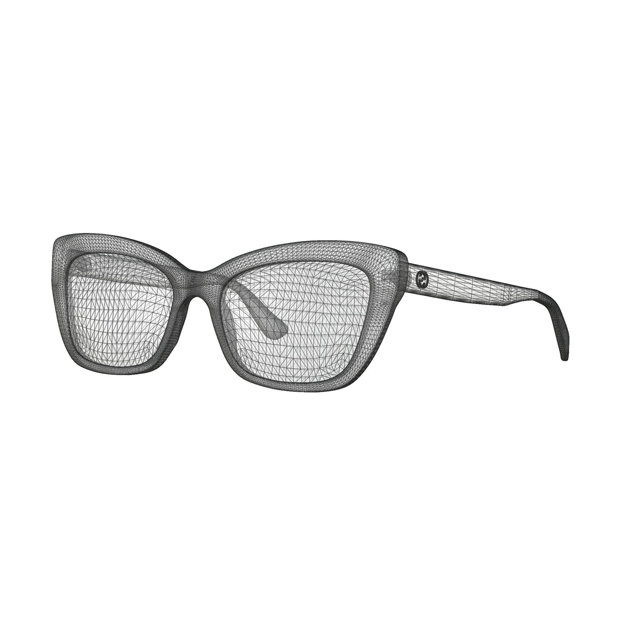 Gucci - GG0165O 006 Glasses Low-poly 3D model_5