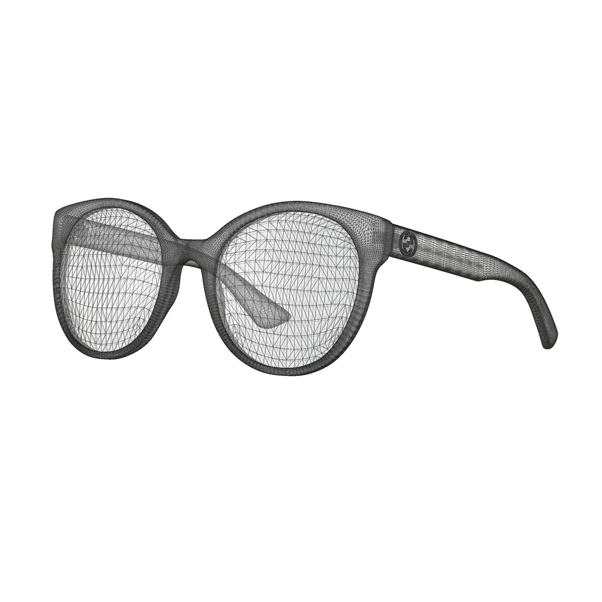 Gucci - GG 0035S 001 5422 Sunglasses Low-poly 3D model_4