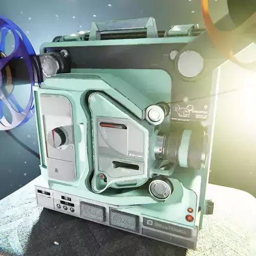 retro portable FIlm Projector Free low-poly 3D model
