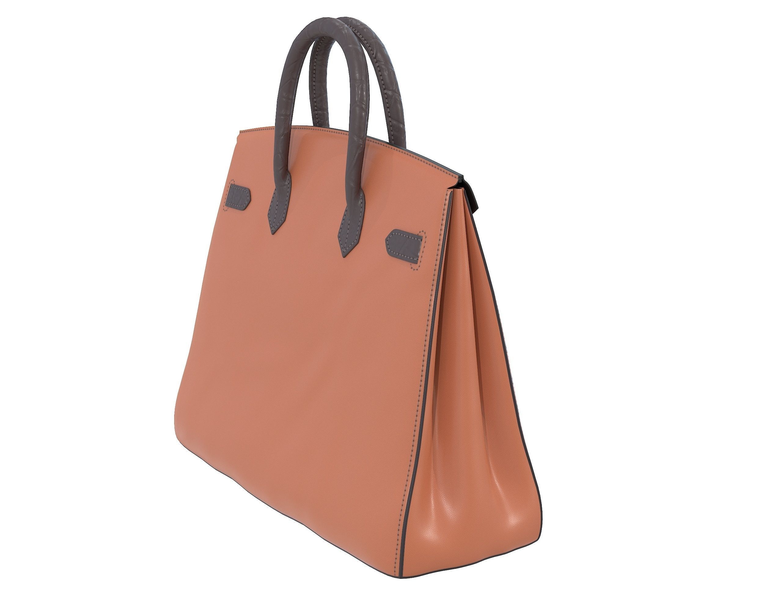 Hermes Birkin Faubourg Bag Brown Low-poly 3D model_4