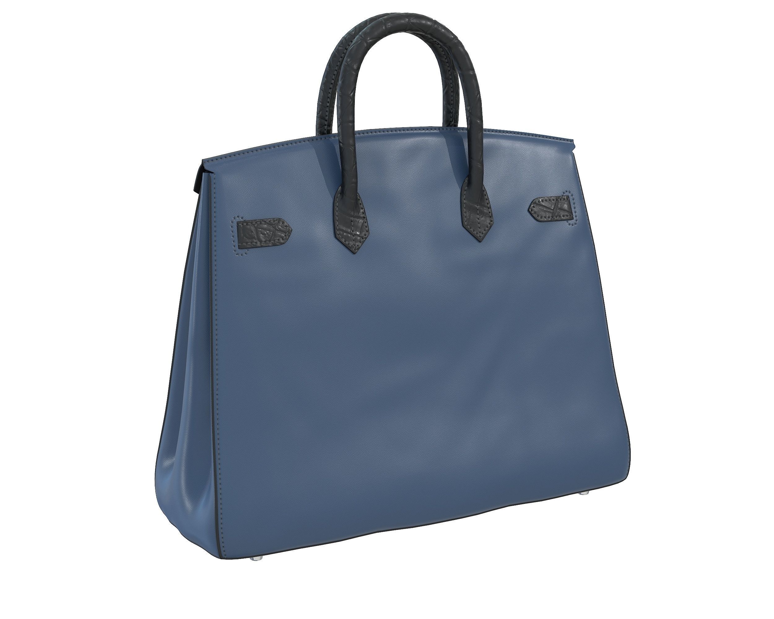 Hermes Birkin Faubourg Bag Blue Low-poly 3D model_5