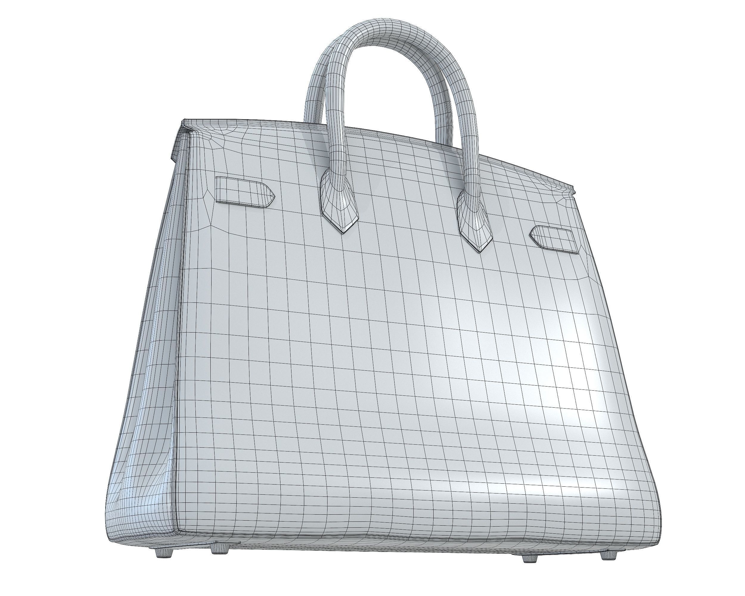 Hermes Birkin Faubourg Bag Blue Low-poly 3D model_10