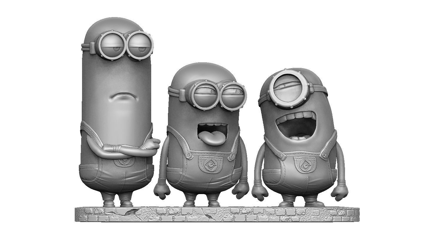 MINIONS FOR 3D PRINT STL OBJ 3D print model_1