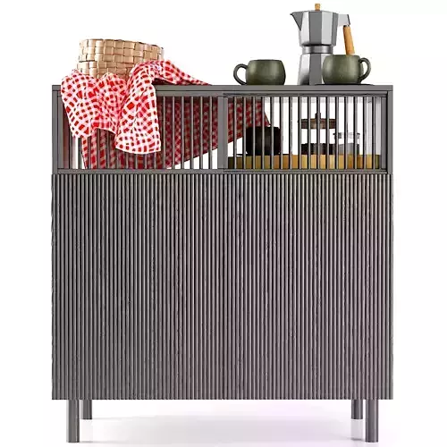 Oak bar cabinet BILBAO La Redoute 3D model
