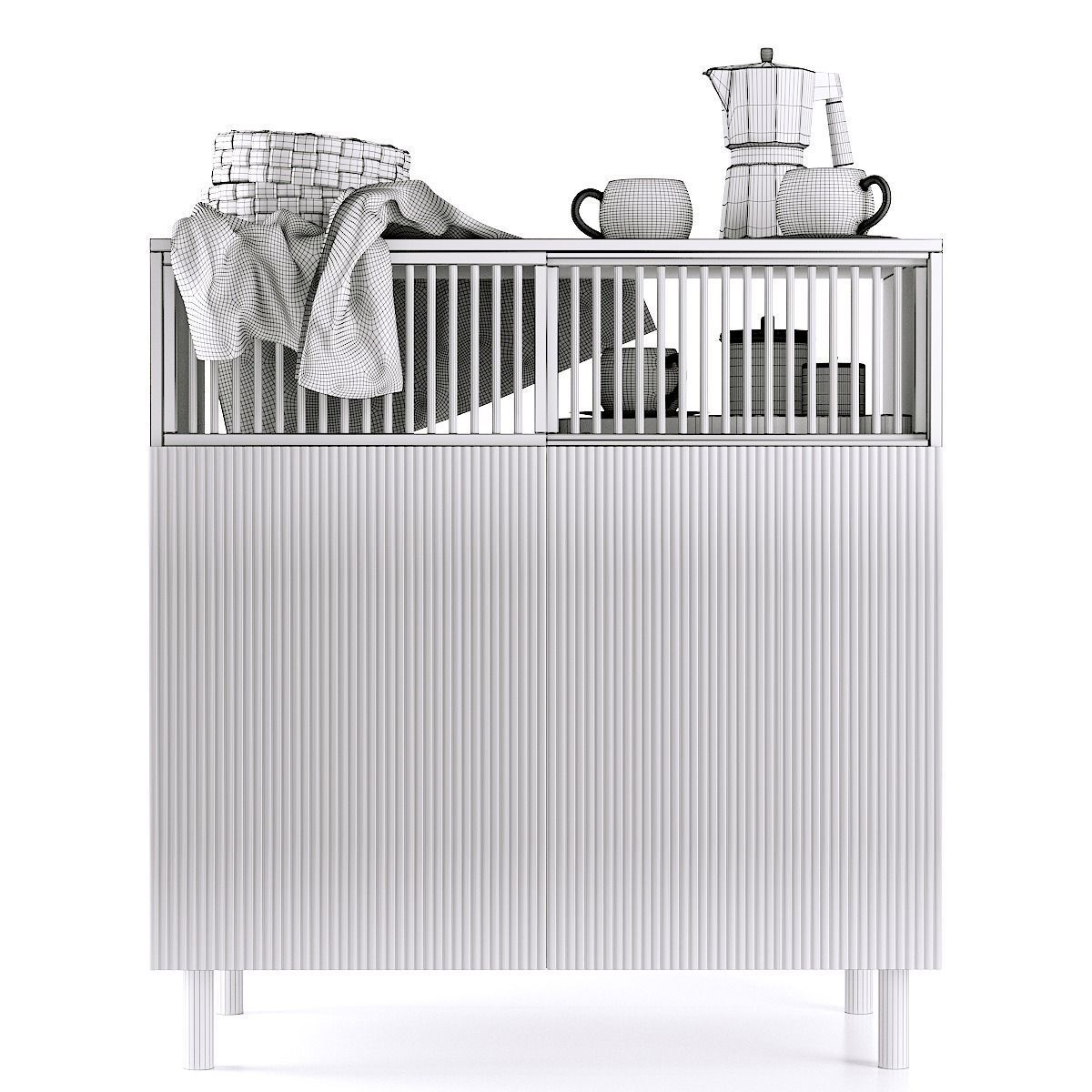 Oak bar cabinet BILBAO La Redoute 3D model_5