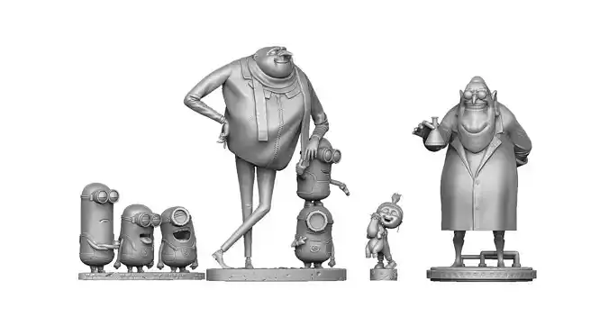 Despicable me SET FOR 3D PRINT STL OBJ ZTL 3D print model