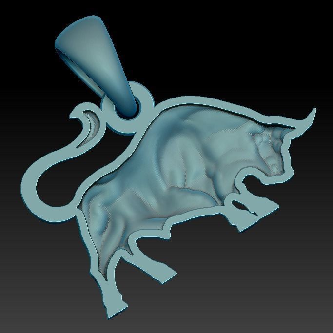 Taurus Pendant 3D print model_2