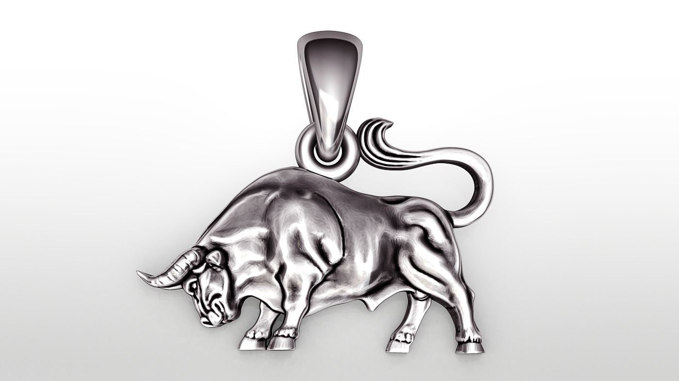 Taurus Pendant 3D print model_3