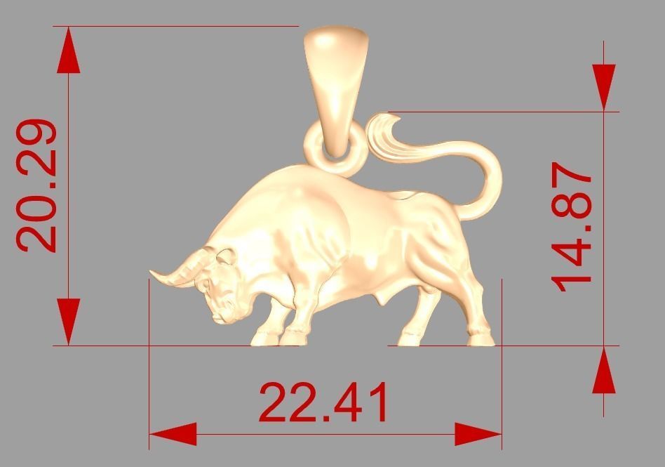 Taurus Pendant 3D print model_7