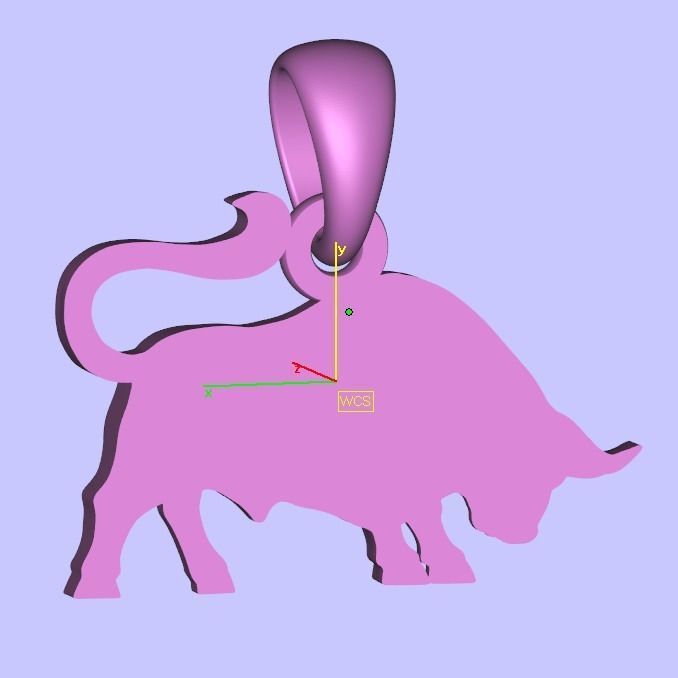 Taurus Pendant 3D print model_6