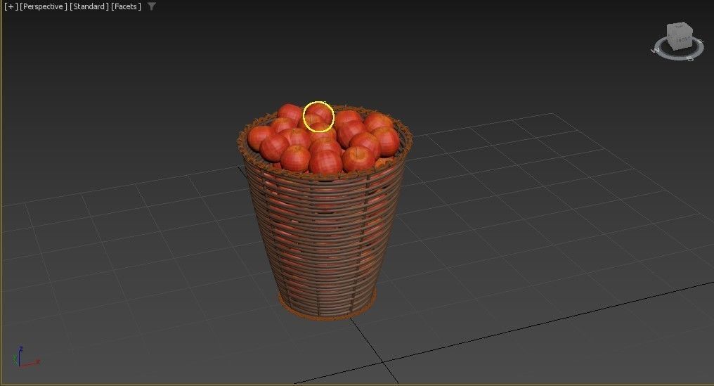 Apple basket 3D model_3
