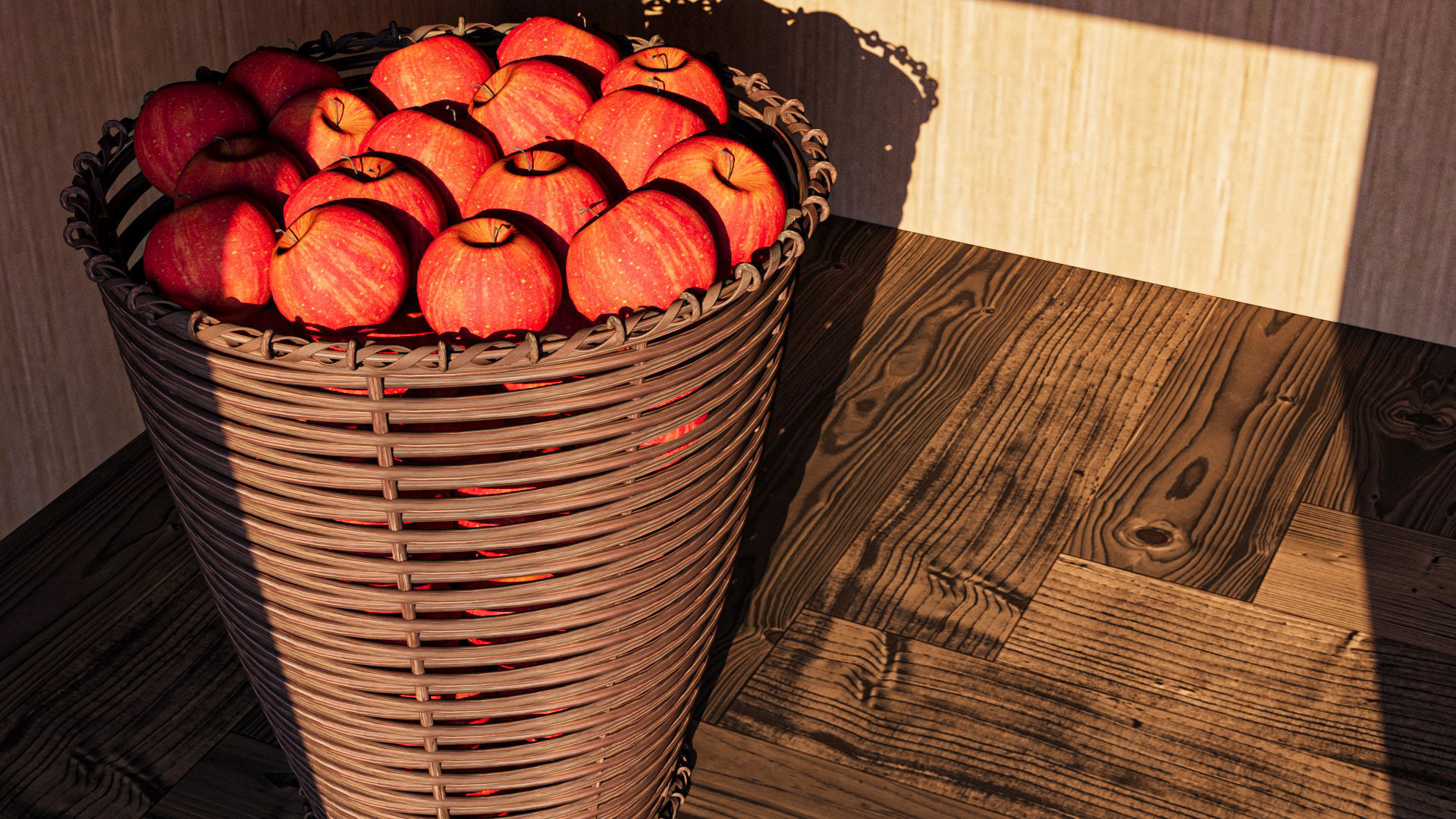 Apple basket 3D model_1