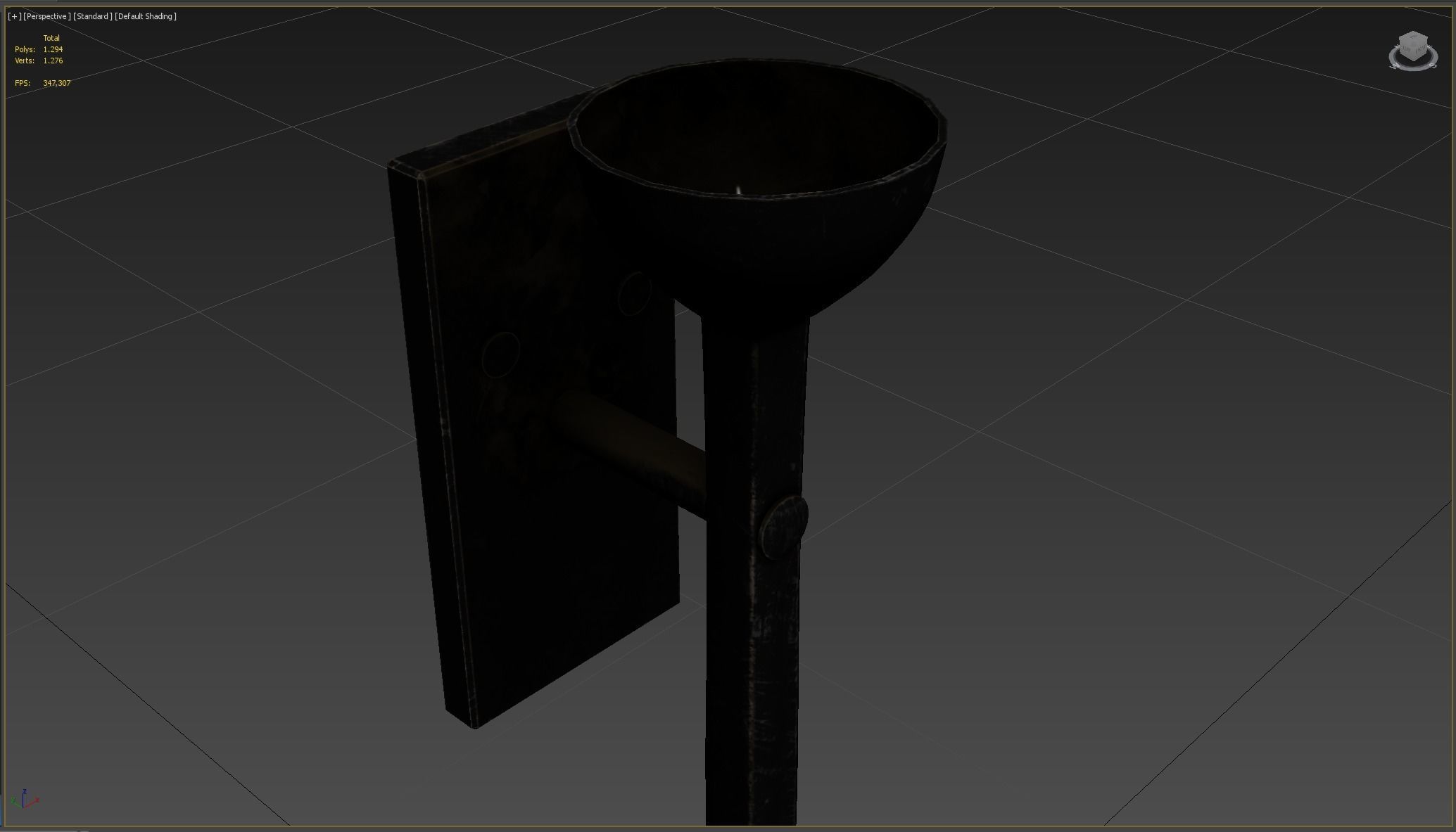 Medieval Torch Low-poly 3D model_6