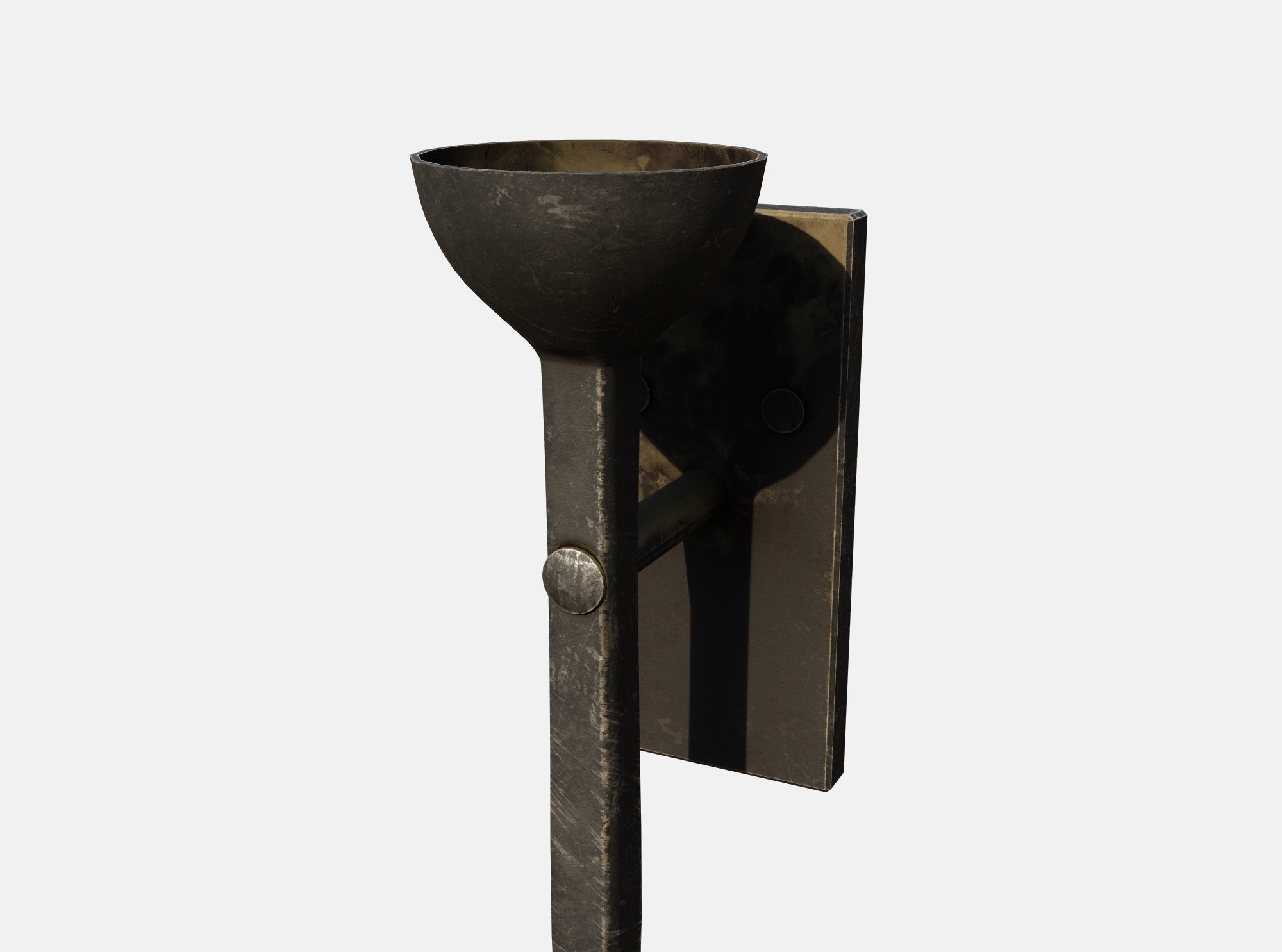 Medieval Torch Low-poly 3D model_2