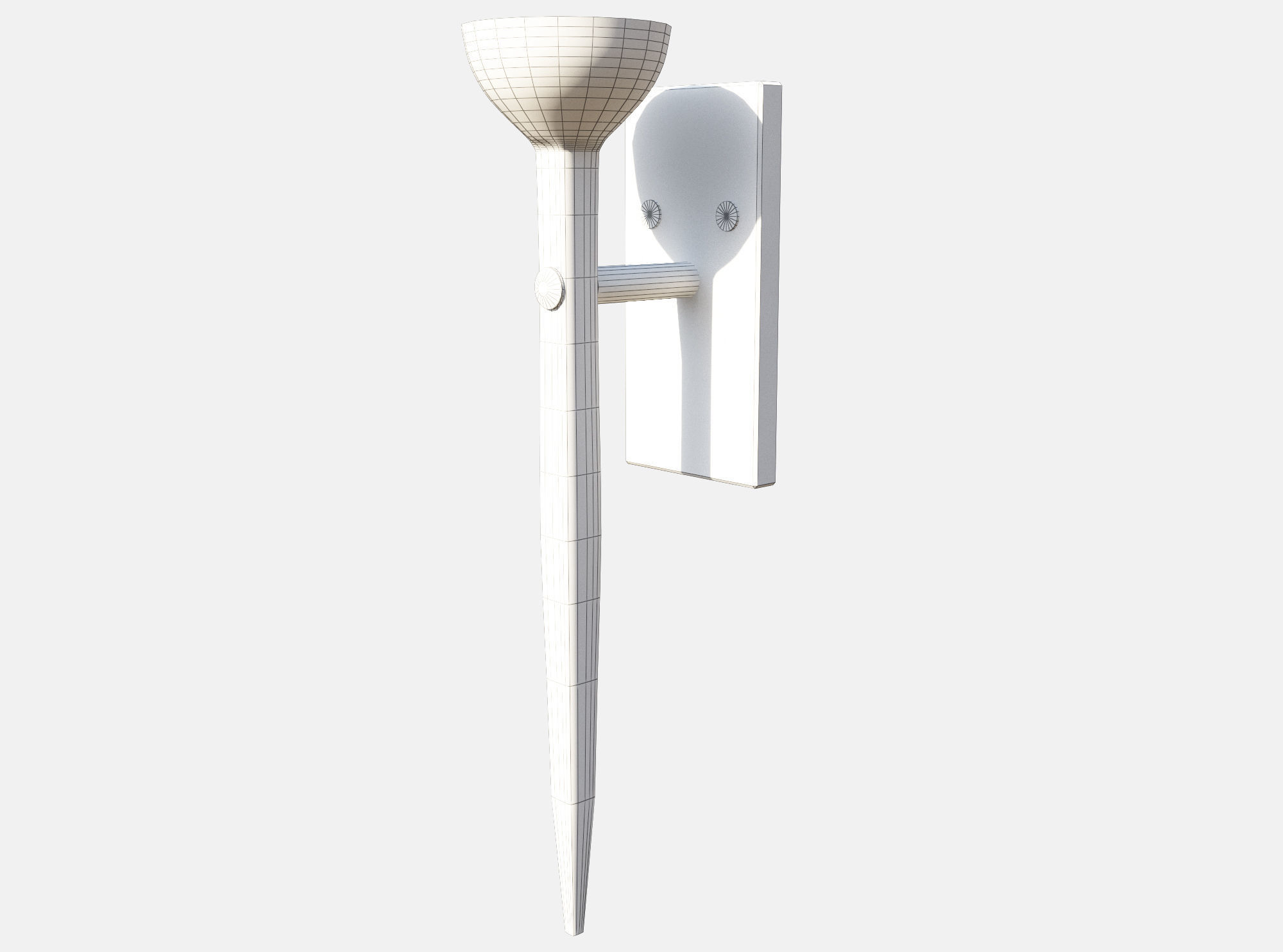Medieval Torch Low-poly 3D model_3
