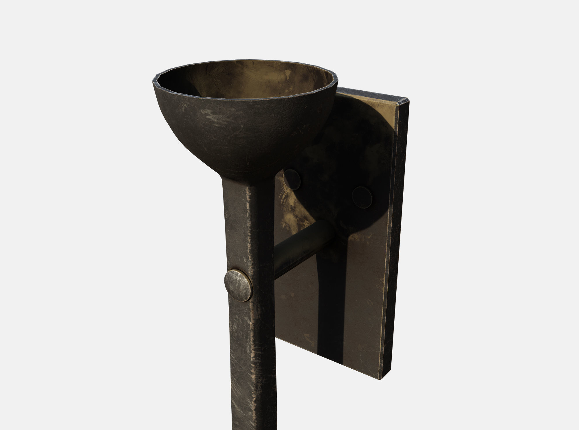 Medieval Torch Low-poly 3D model_1