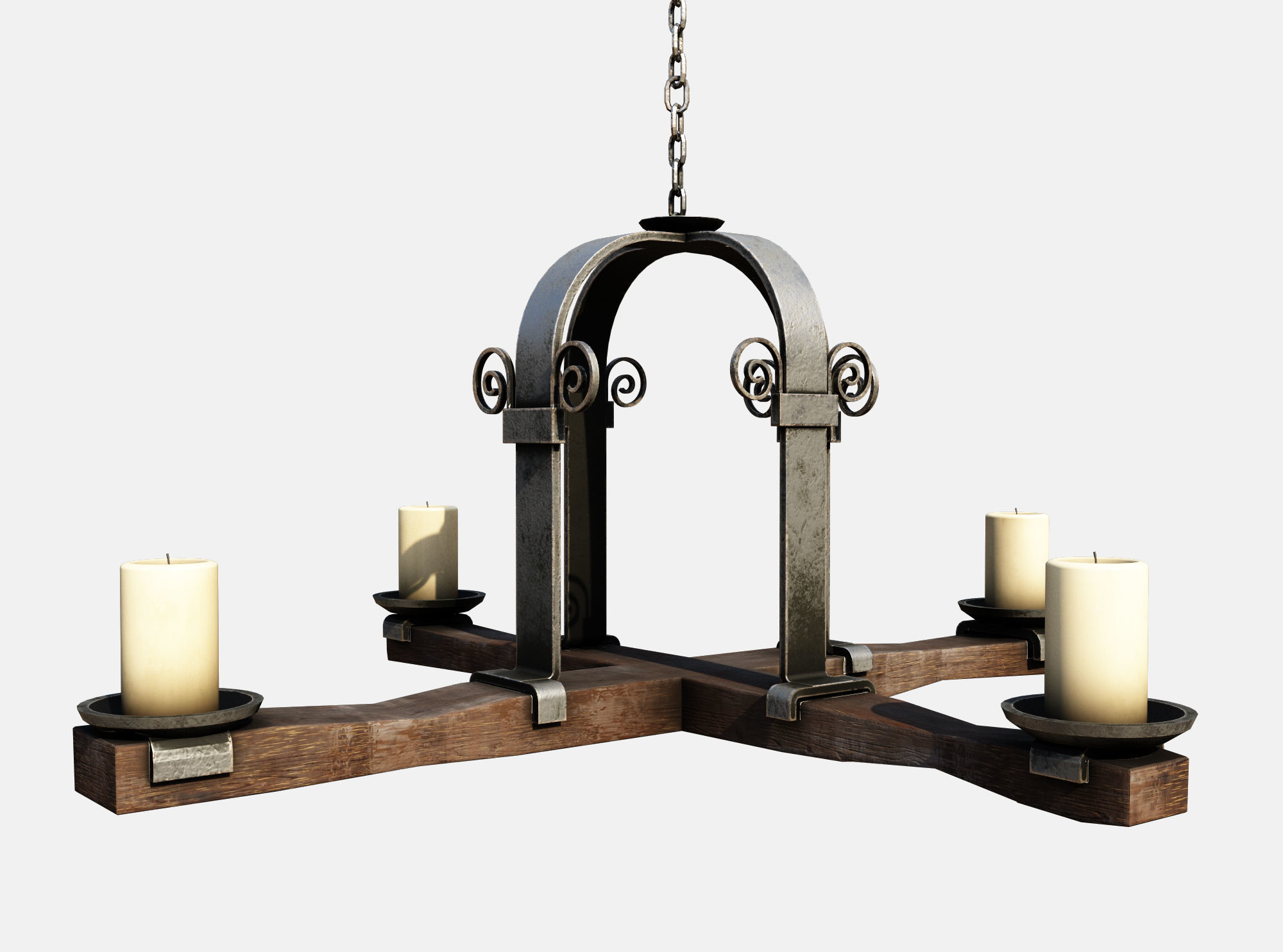 Medieval Torch Low-poly 3D model_1