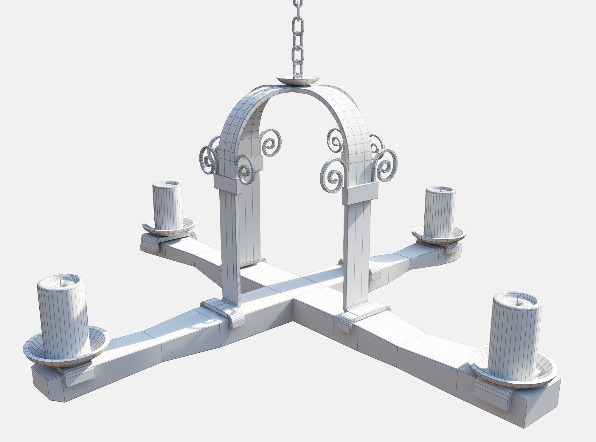 Medieval Torch Low-poly 3D model_3