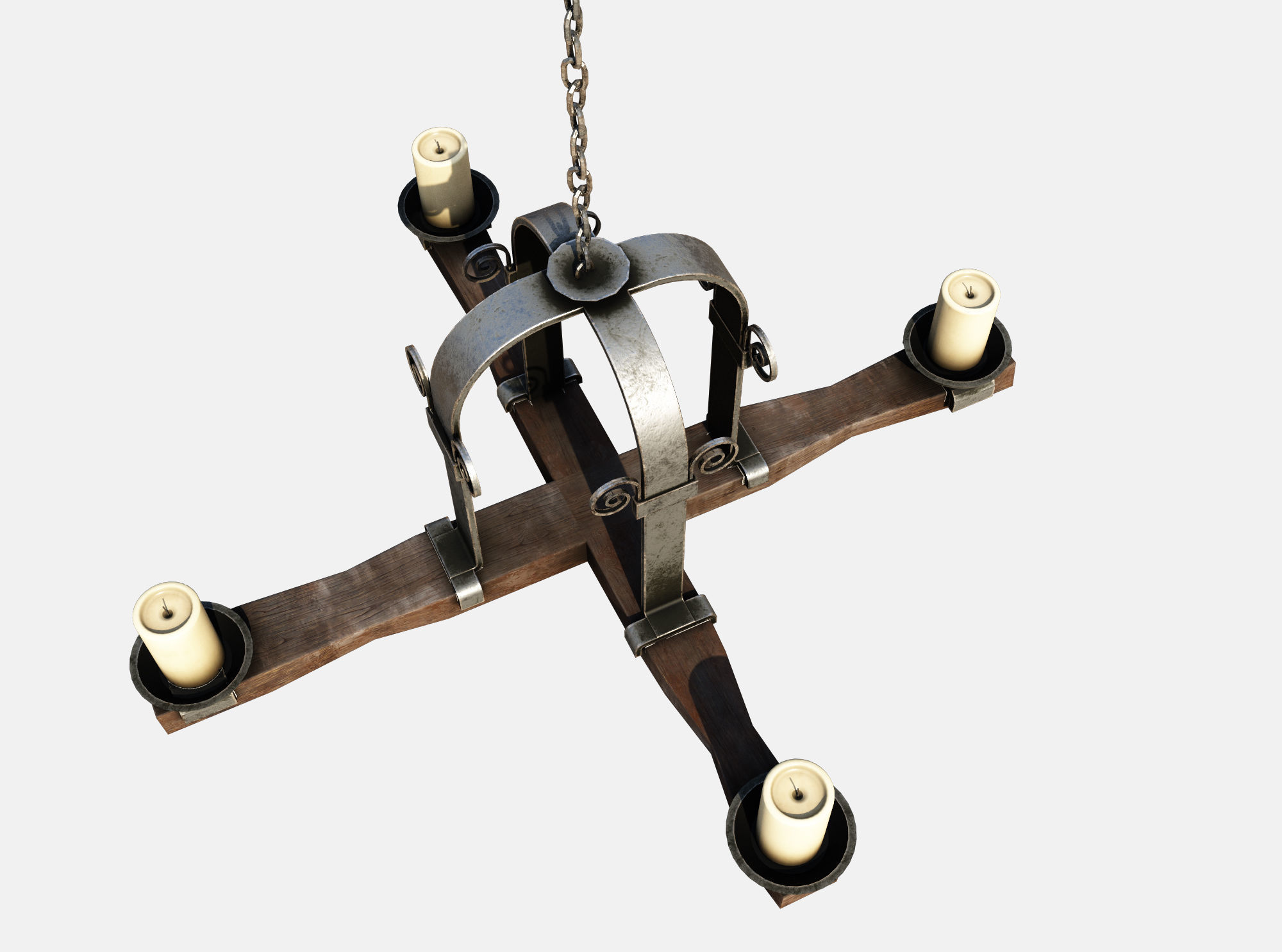 Medieval Torch Low-poly 3D model_2