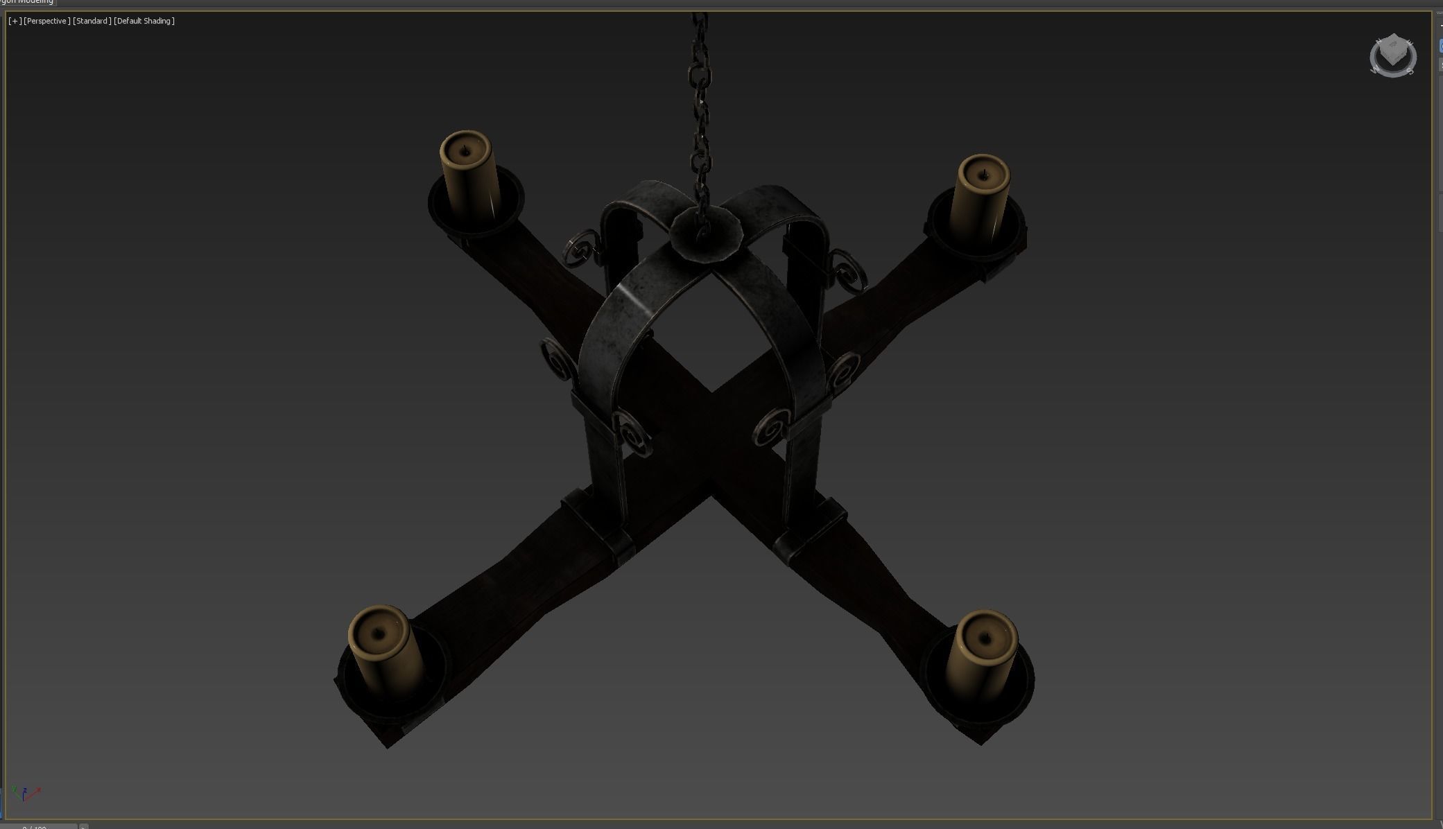 Medieval Torch Low-poly 3D model_6