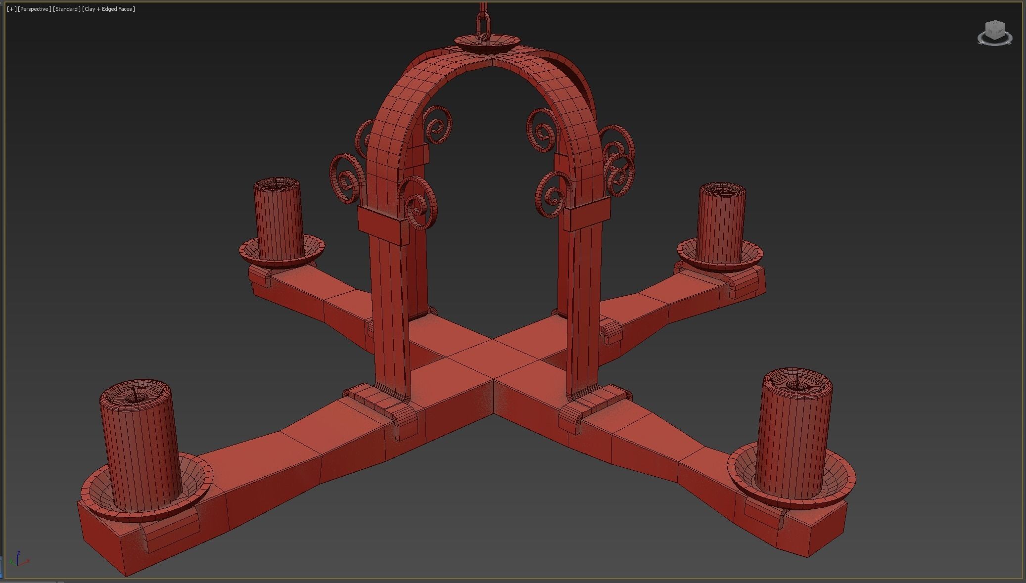 Medieval Torch Low-poly 3D model_4