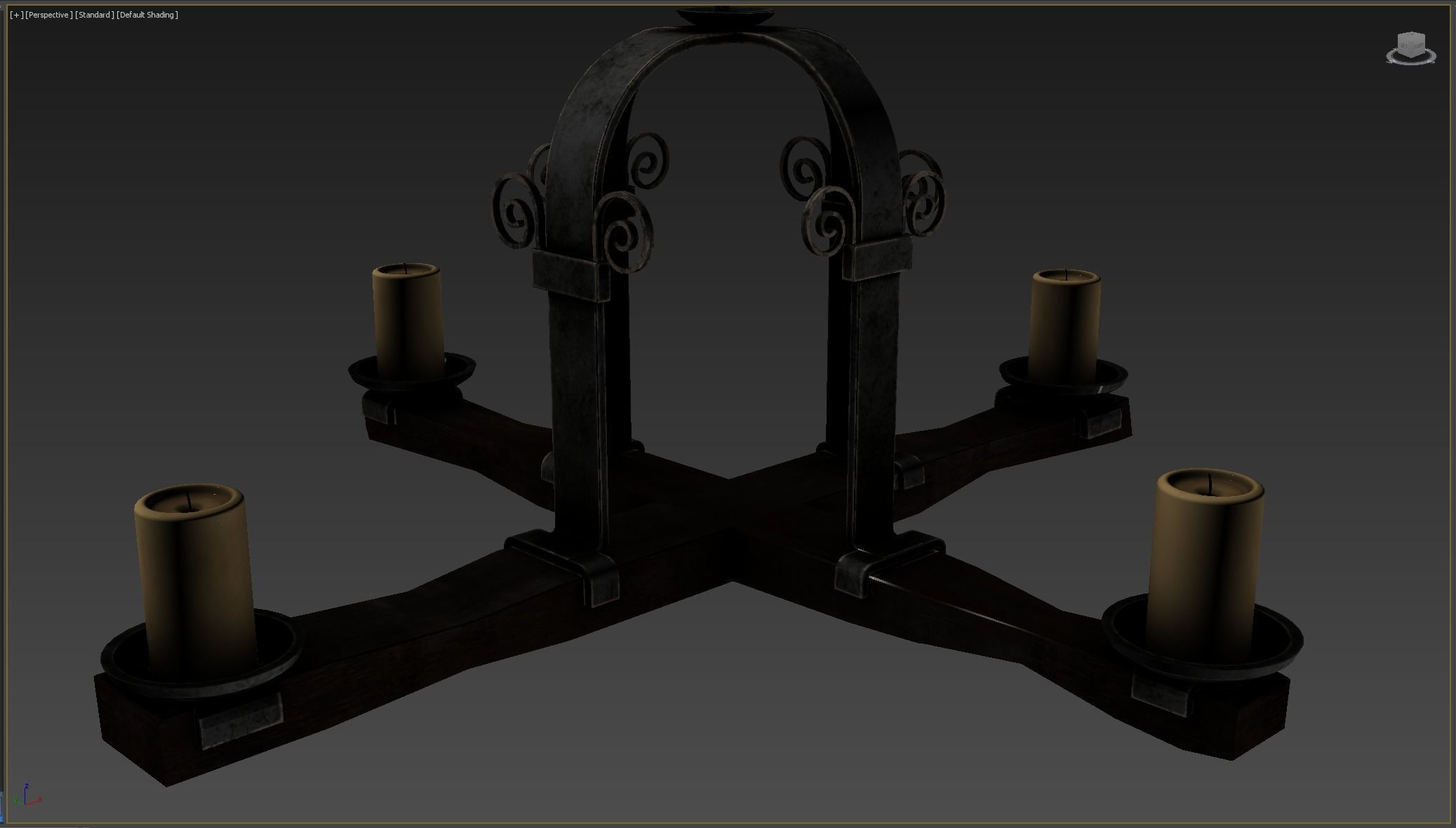 Medieval Torch Low-poly 3D model_7